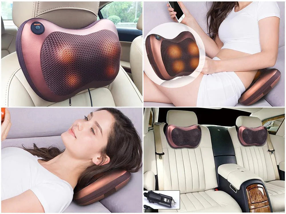 Multifunctional Body Pillow Massager With Heat, Deep Tissue Kneading, Electric Back Massager