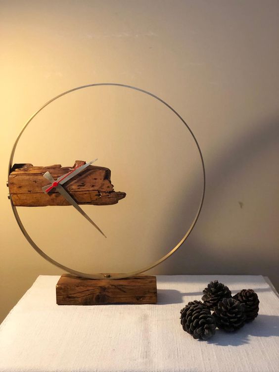 Organic Wood in Metal Frame – Wall Art Pair