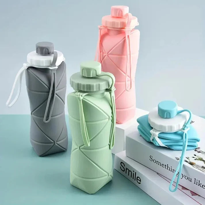 (Free Delivery) Foldable Silicone Water Bottle 600ML