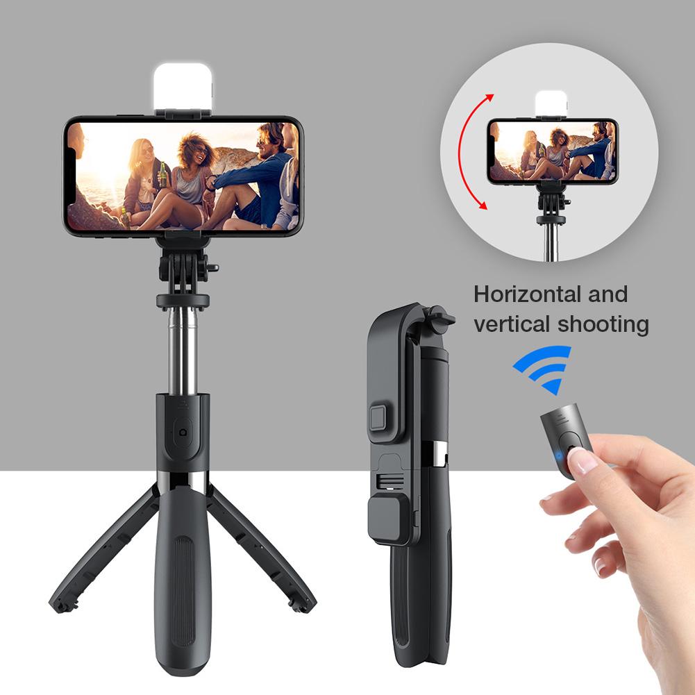 R1S Bluetooth Selfie Stick Tripod with Remote and Light