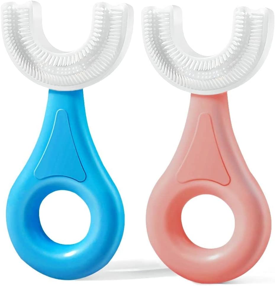 (Pack of 2) Silicone Baby U shaped Tooth Brush, Gum Protector Soft Toothbrush