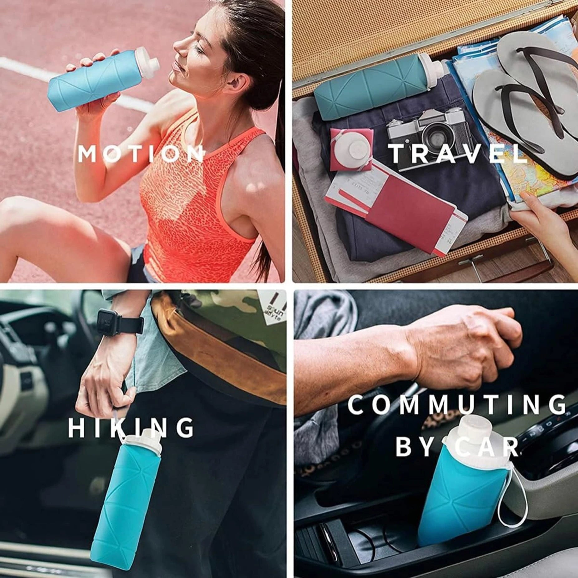 Foldable Silicone Water Bottle (600ML) – Leakproof, Lightweight & Travel-Friendly (Free Delivery))