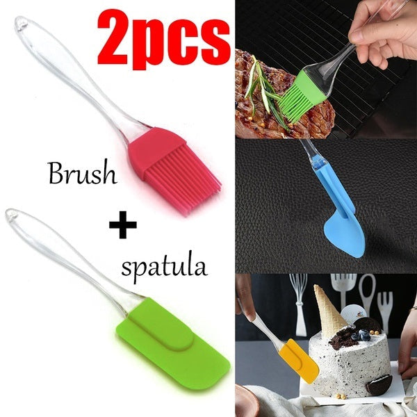 2 Pair(4PCS) silicone BBQ Oil Brush with Spatula