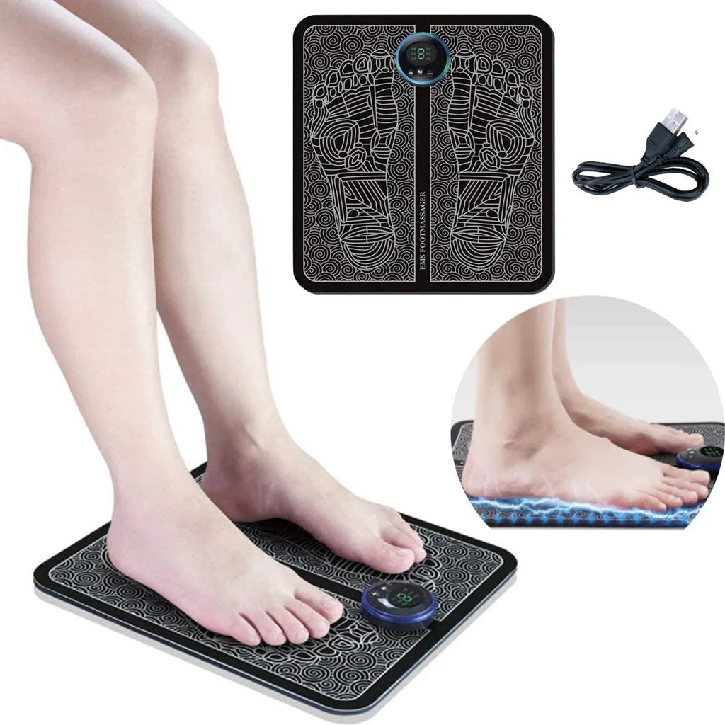 Rechargeable Portable EMS Electric Foot Massage Pad Feet Simulator