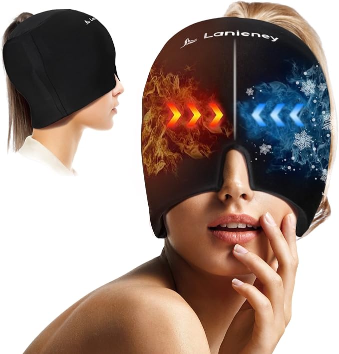 MigraCool 360° Gel Ice Cap – Wearable Migraine & Headache Cold Compression Hat for Tension Relief
