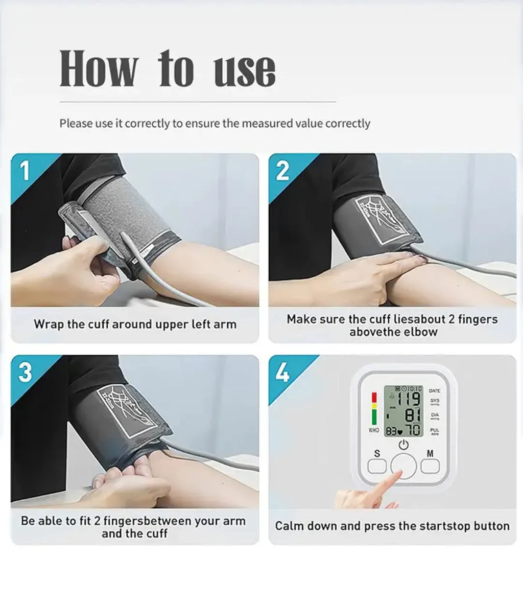 Digital Blood Pressure Monitor | BP Apparatus With USB Power Supply
