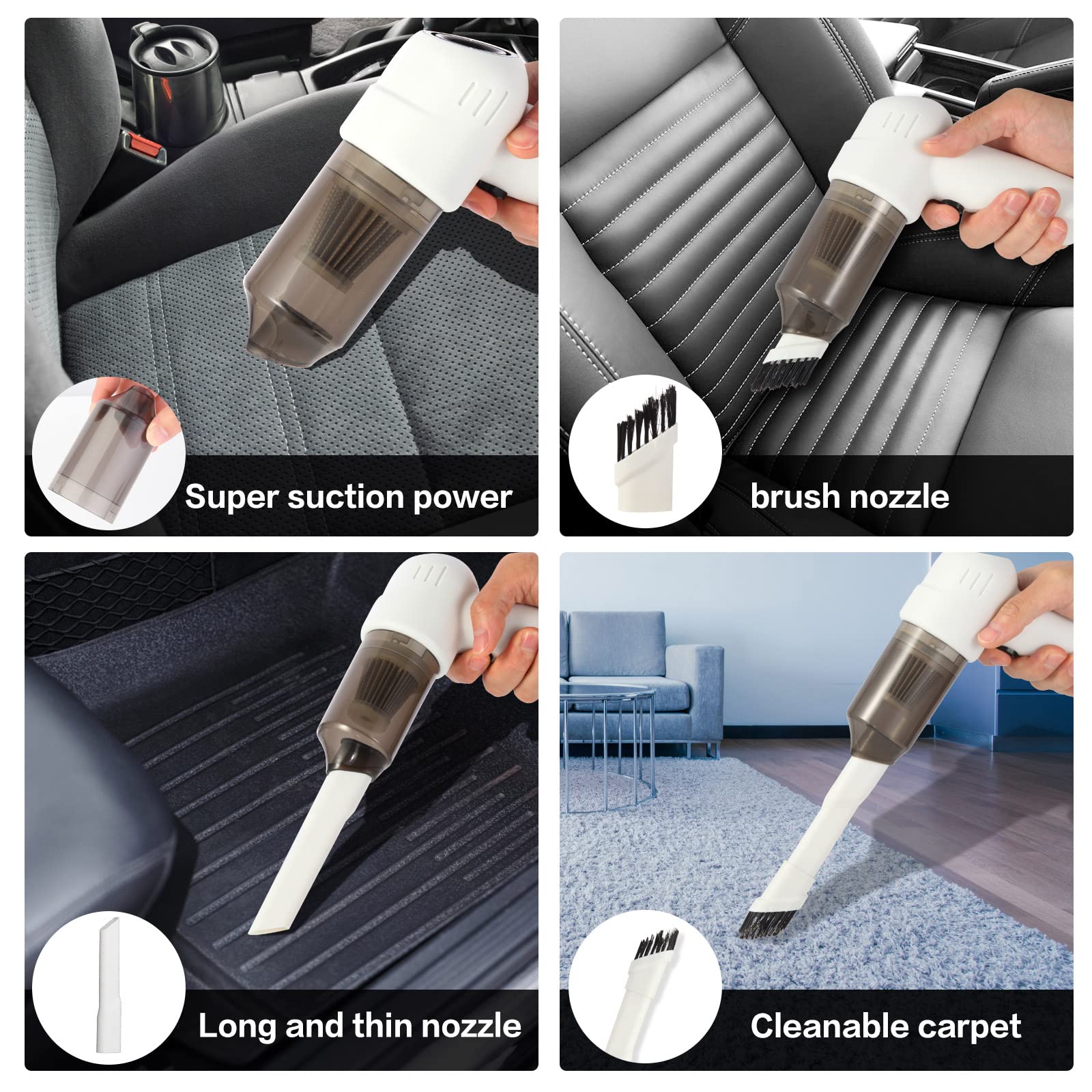 (Free home delivery) Rechargeable Portable Car Vacuum Cleaner with LED light