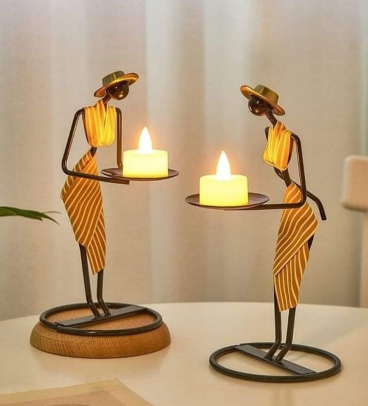 Handcrafted Iron Figurine Tealight Holders