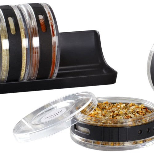 Cylinder Spice Rack Seasonings Tray-Set Of 6