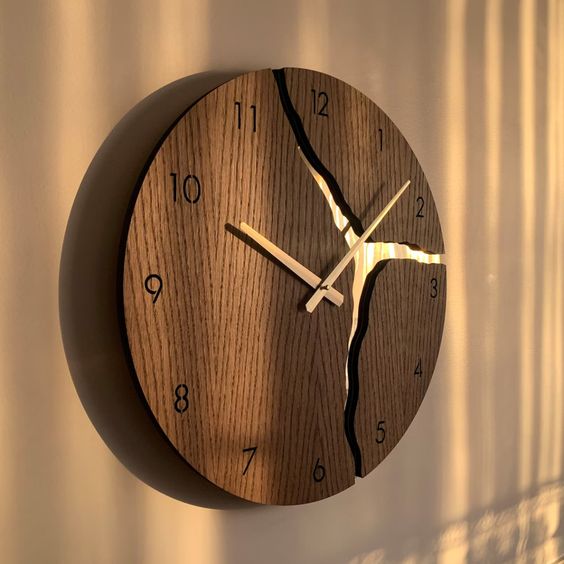 Natural Edge Wooden Wall Clock