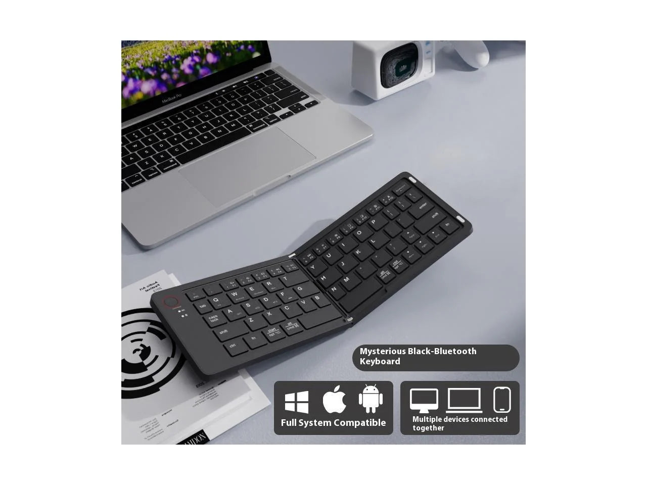 Ultra-Slim Portable Foldable Bluetooth Keyboard