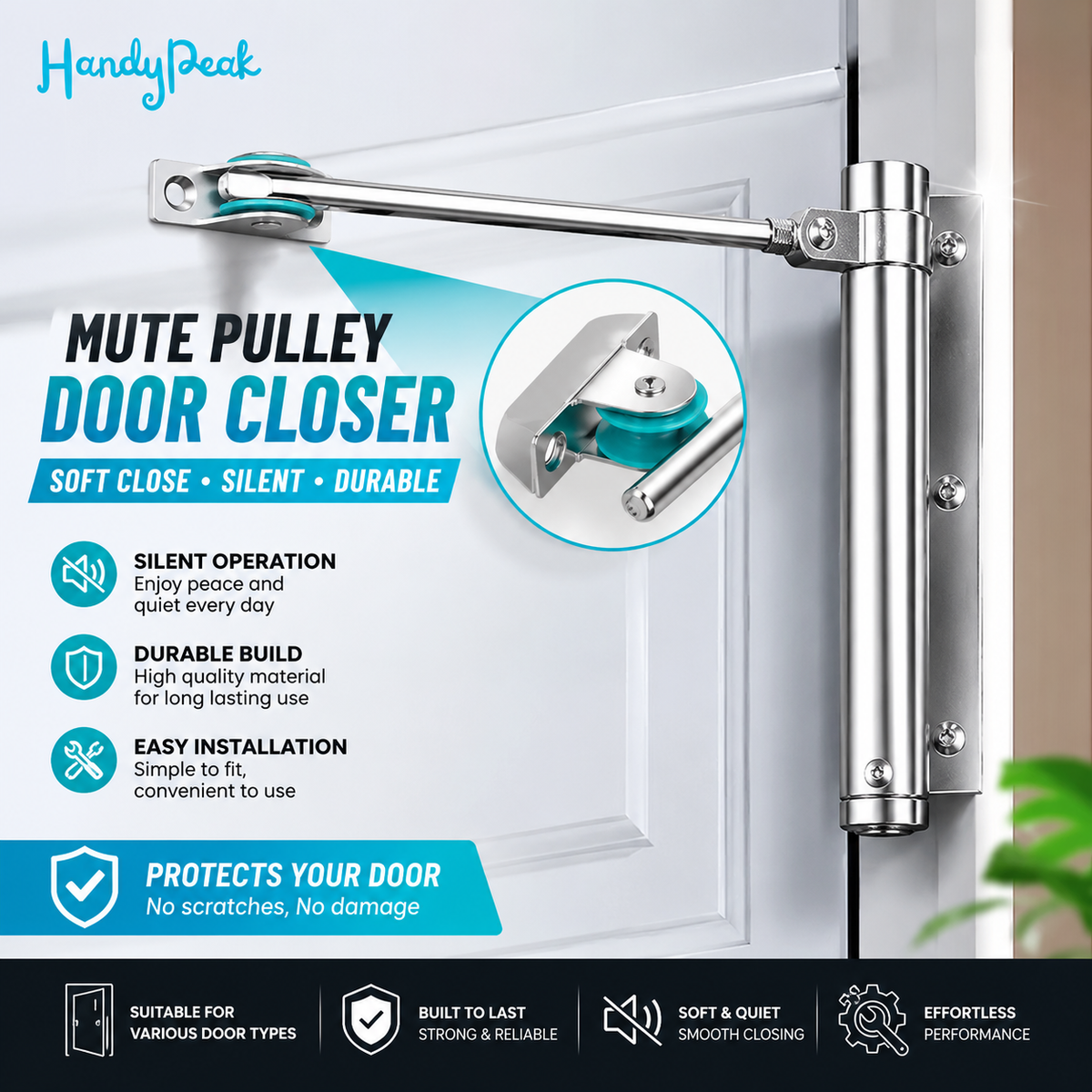Automatic Door Closer – Smooth, Silent & Adjustable Door Control🔒