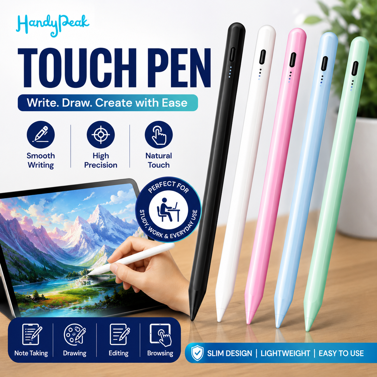 (Free Delivery) Universal Stylus Pen for Touch Screens (iOS, Android)