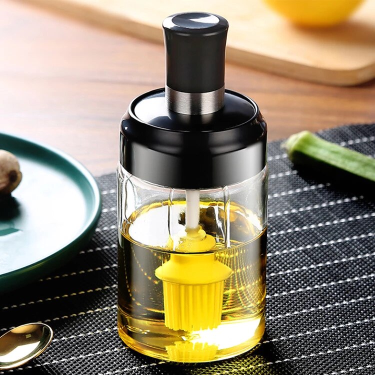 Kitchen Condiment Jar With Brush