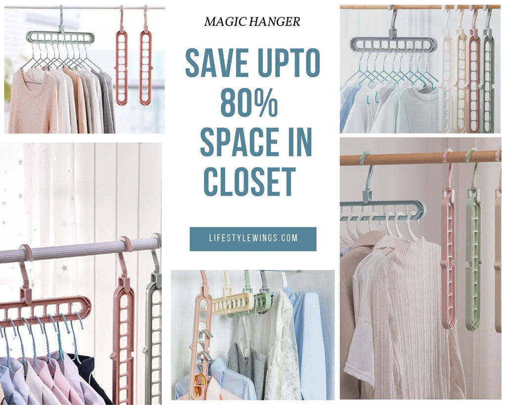 (Pack of 6) Adjustable Multipurpose Plastic Hangers