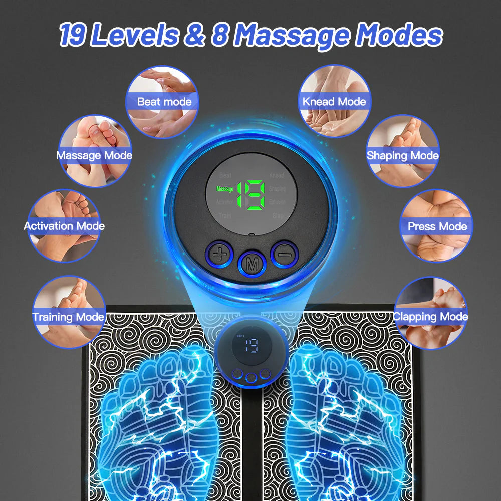 Rechargeable Portable EMS Electric Foot Massage Pad Feet Simulator