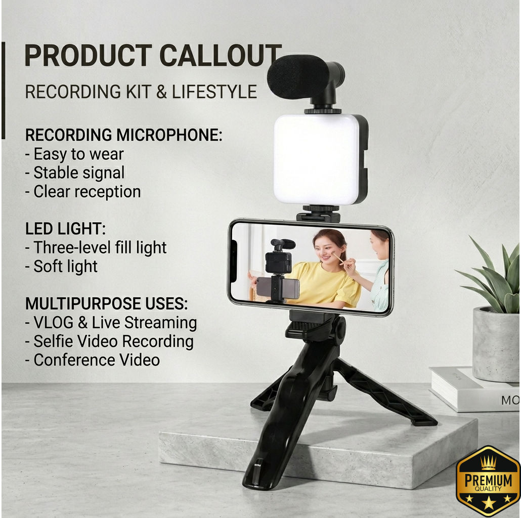 (Free Home Delivery) Smart Vlog Kit 🎥✨