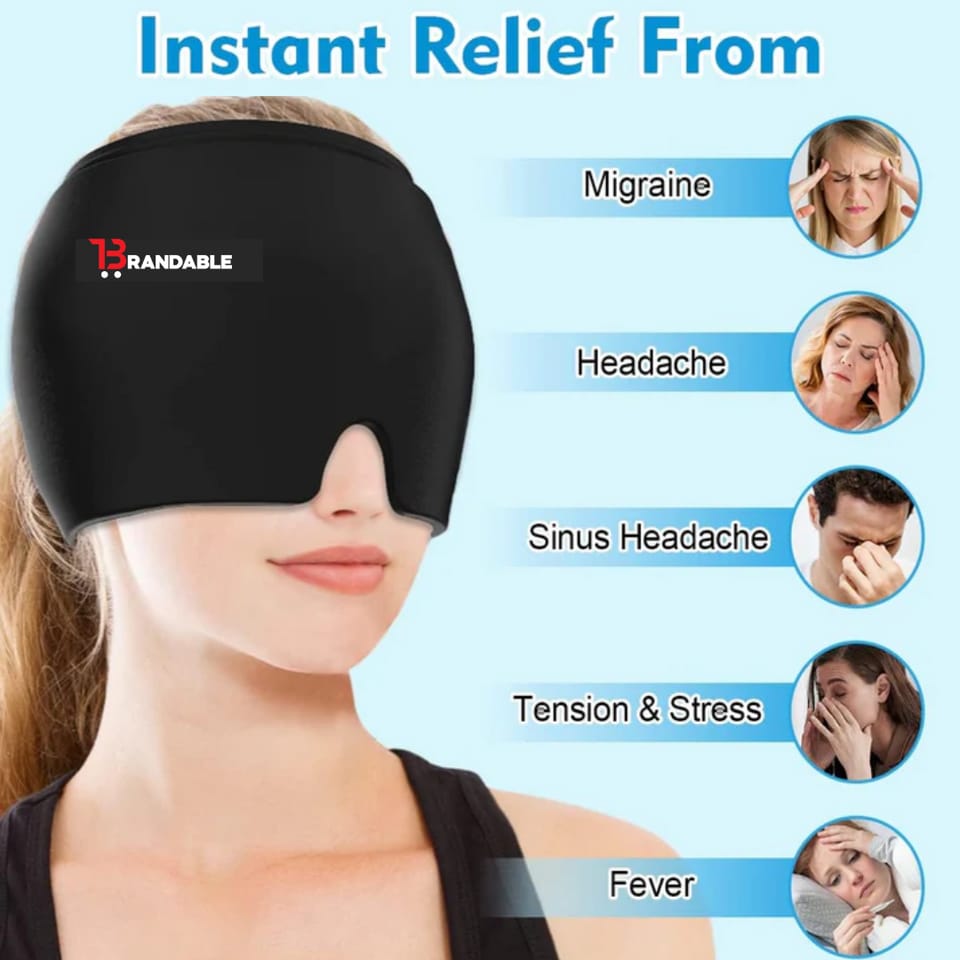 MigraCool 360° Gel Ice Cap – Wearable Migraine & Headache Cold Compression Hat for Tension Relief