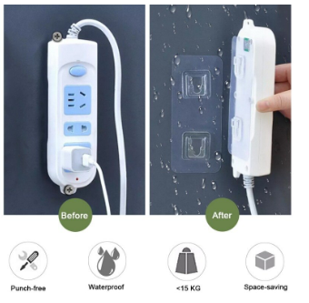 [Free Delivery] Double Sided Adhesive Wall Hooks - Transparent - waterproof sticker Hooks/Heavy Duty Wall Hooks,Sticky Wall Hangers Self Adhesive Hooks/Ultra Strong Waterproof