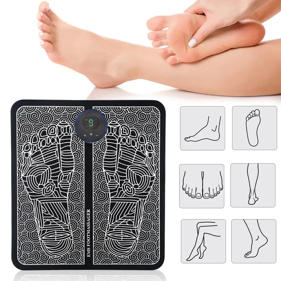 Rechargeable Portable EMS Electric Foot Massage Pad Feet Simulator
