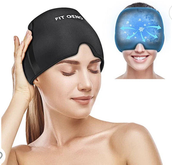 MigraCool 360° Gel Ice Cap – Wearable Migraine & Headache Cold Compression Hat for Tension Relief