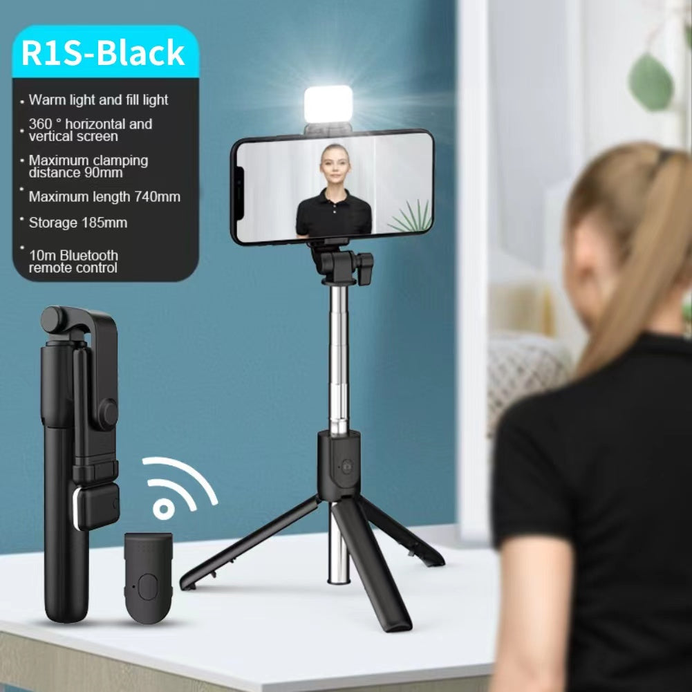 R1S Bluetooth Selfie Stick Tripod with Remote and Light
